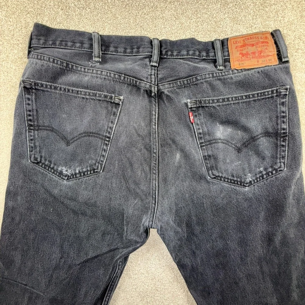 Levi's 505 Jeans Mens 38x34 Gray‎ Denim Cotton Mid Rise Streetwear Straight Leg